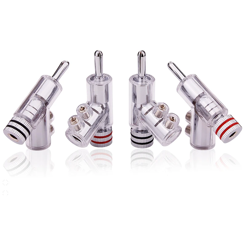 4 Pcs HIFI Gold/Rhodium Plated Lockable Speaker Cable Banana Plug Connectr view 3
