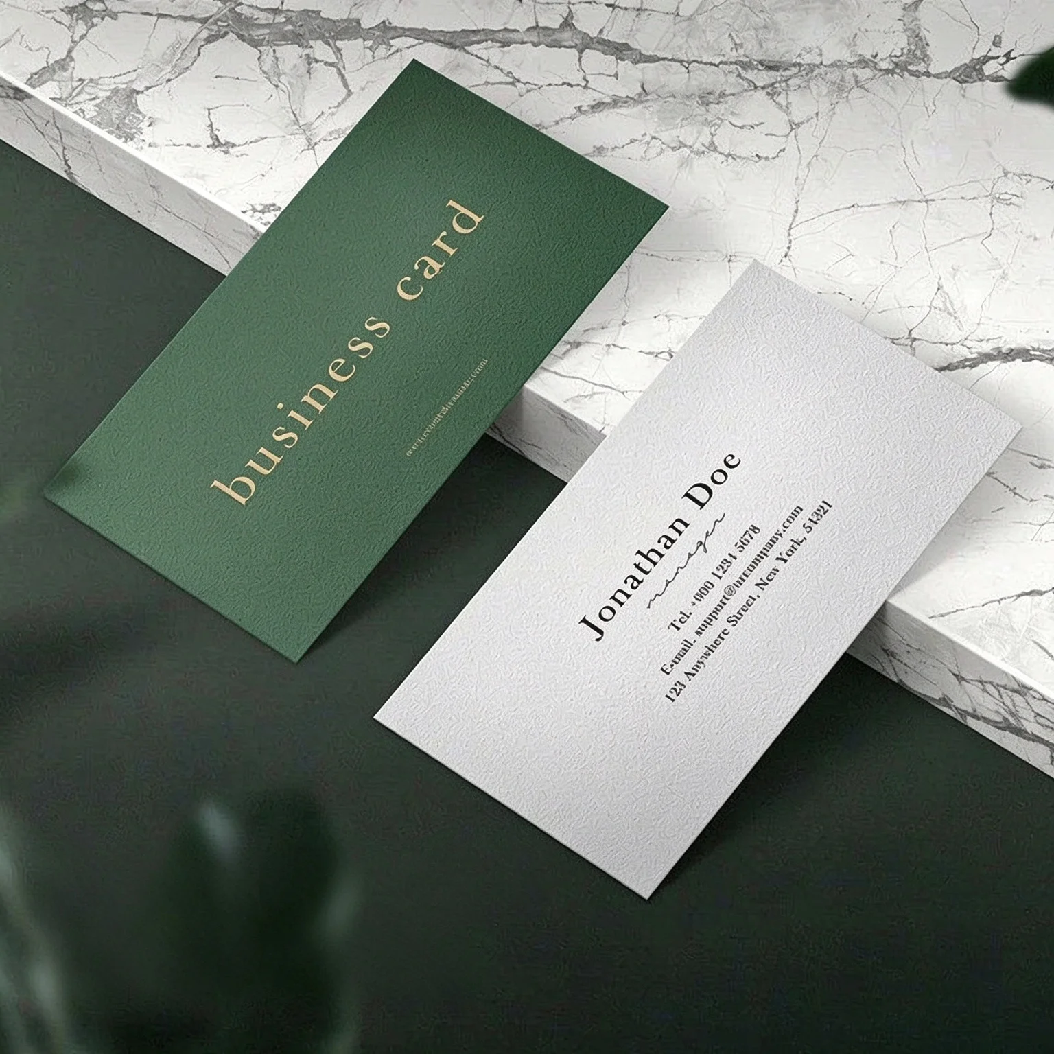 Custom Business Cards 2-Sided Gold Foil Visiting Cards Personalized Design Full Color Printing Paper Cards