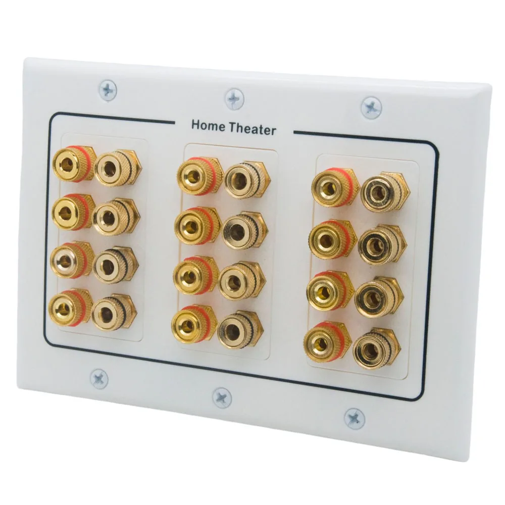 3 Gang 12.0 Banana Ports Speaker Wall Plate