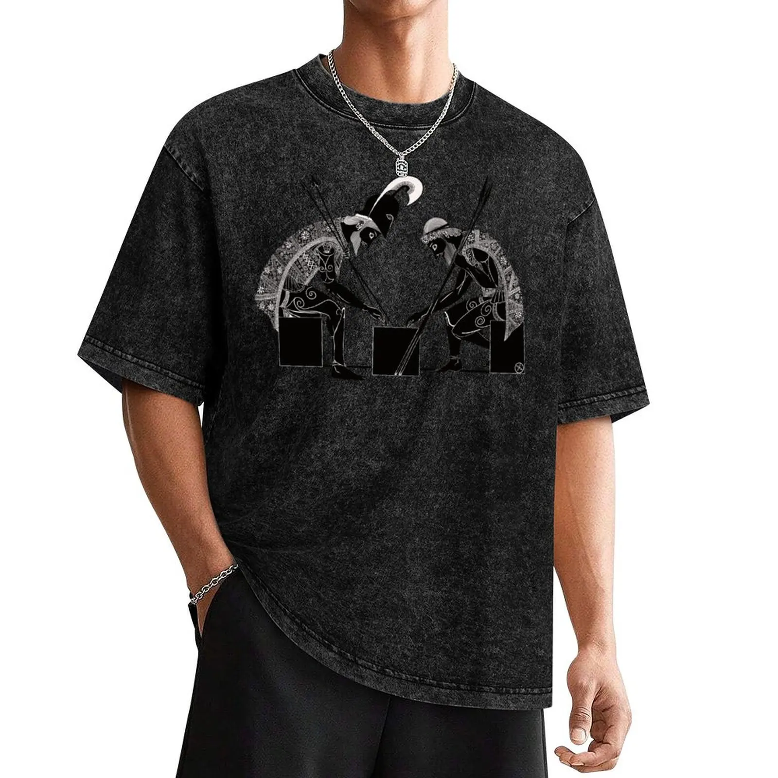 

Ajax and Achilles (ash) T-Shirt oversized graphic tee korean fashion Short sleeve tee quick drying men workout shirt