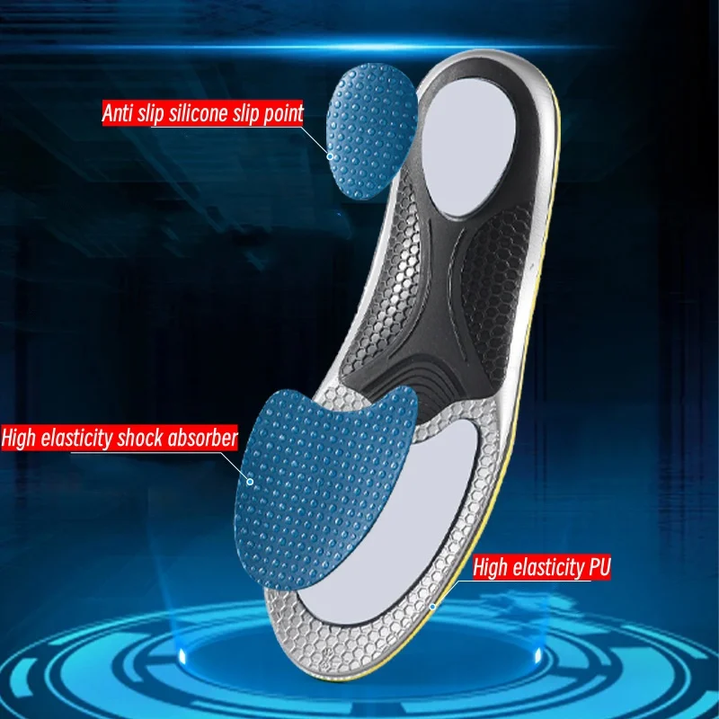 New Sports Insoles Male And Female Flat Feet Arch Support Insoles Odor Proof Breathable Sweat Absorbing Shock-absorbing Insoles