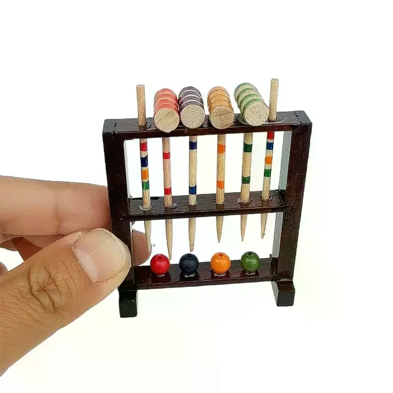 1/12 Poppenhuis Simulatie Houten Kroket Stand Model Meubels Accessoires Voor Poppenhuis Decor Kids Fantasiespel Speelgoed Gift