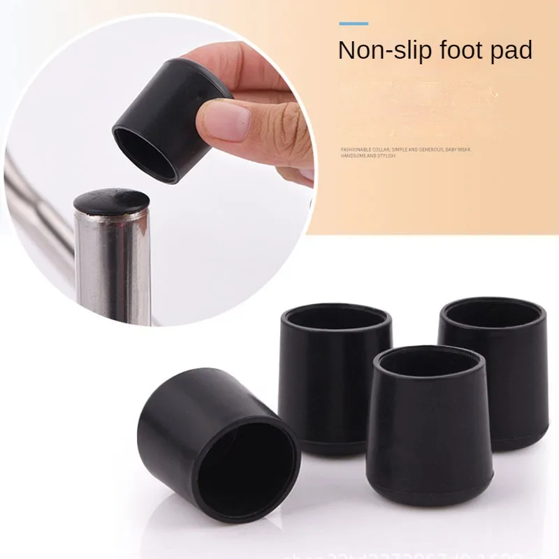 Tapas antideslizantes de goma suave para patas de silla, cubiertas antideslizantes para pies de muebles, protectores de suelo de azulejos, almohadilla para base de silla de mesa redonda negra