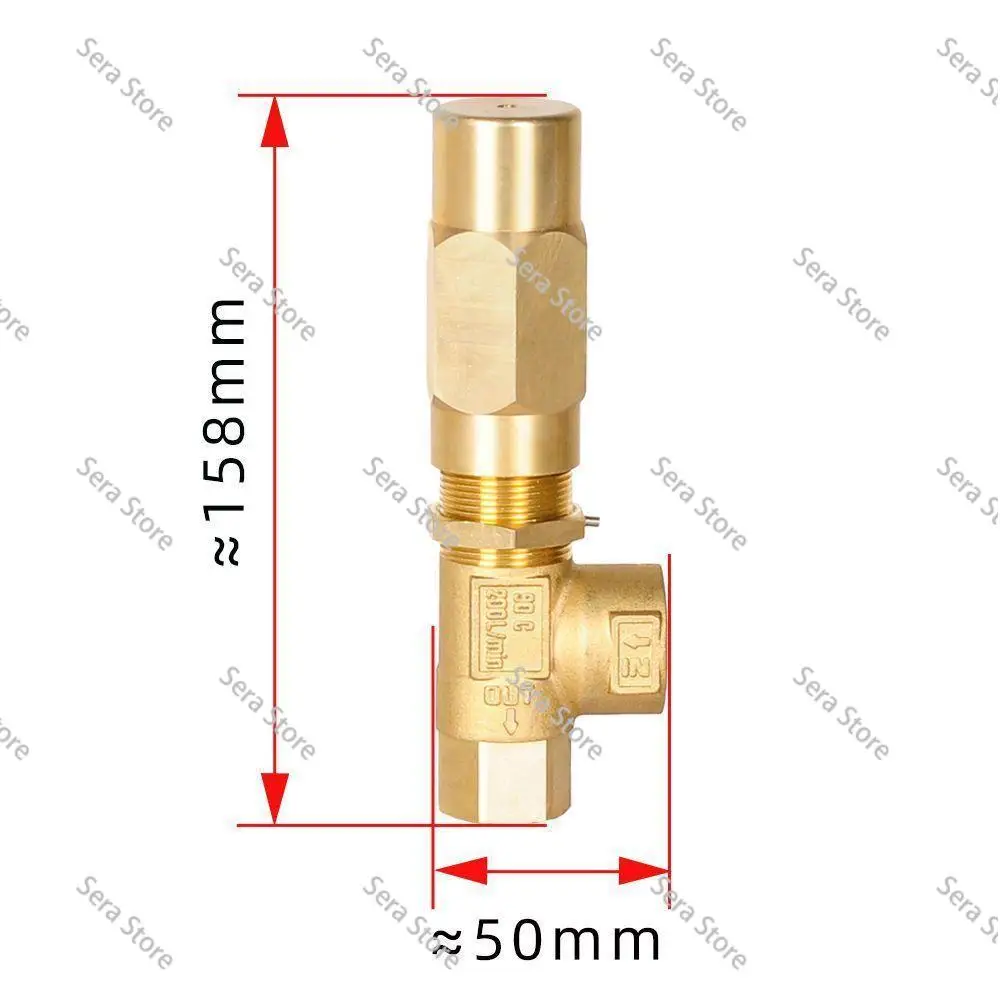 Brass Safety Valve for High Pressure Plunger Pump, Relief Valve Accessory for Car Wash & Farm Fogger
