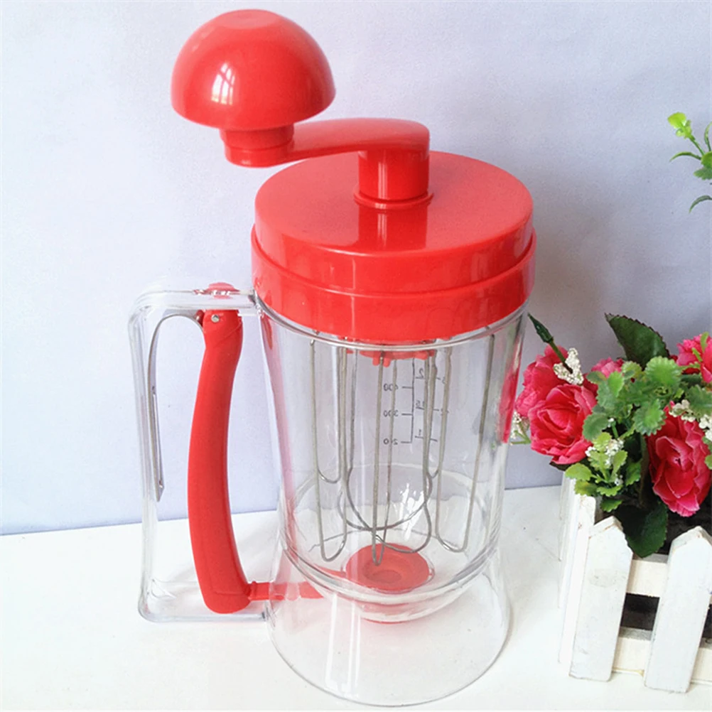 

Manual Batter Mixer With Measuring Marks Ergonomic Handle For Pancakes Cupcakes Crepes Donuts Muffins Easy Clean Baking