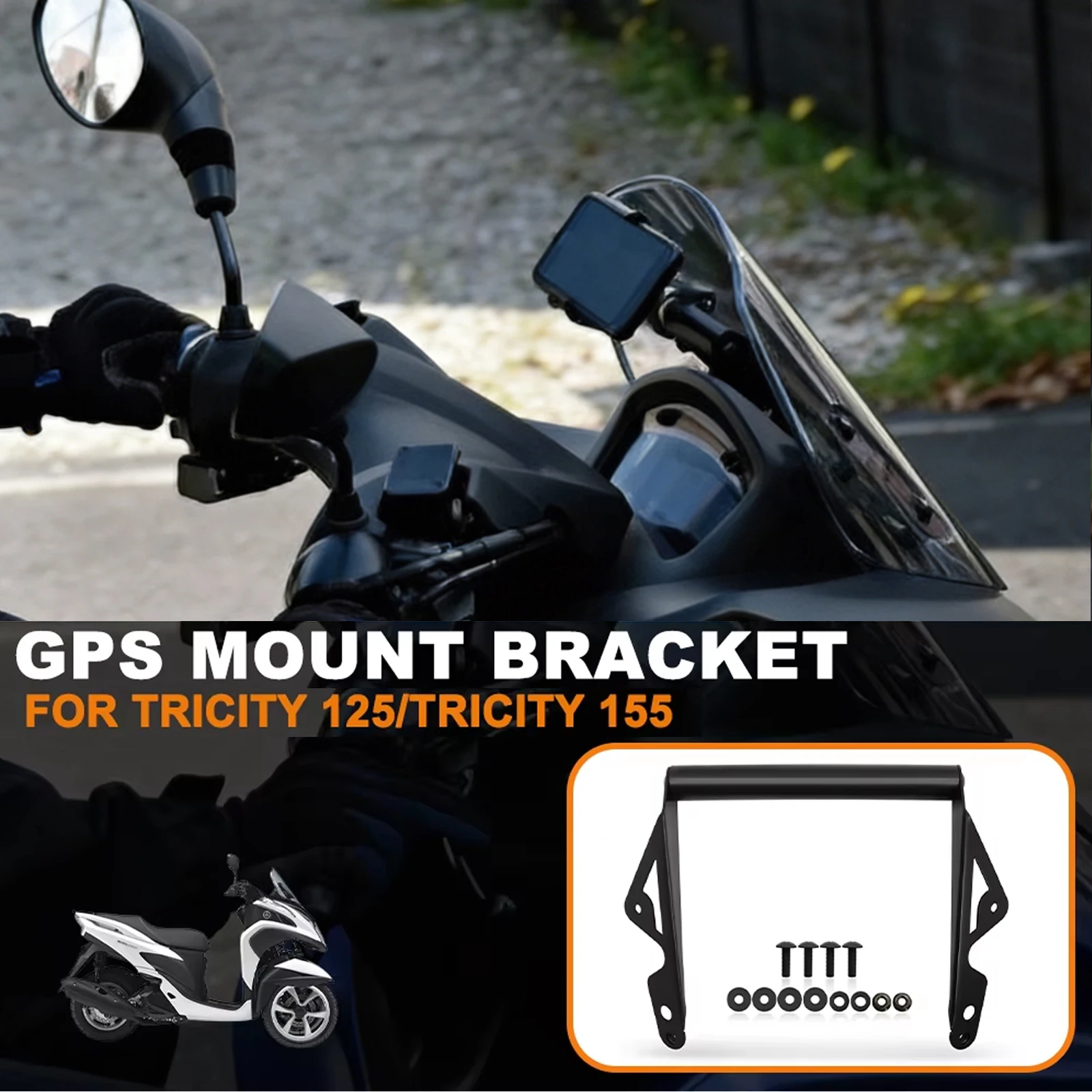

Motorcycle Accessories Phone Holder Stand GPS Navigation Plate Bracket For Tricity 125 2014-2021 TRICITY 155 2016-2021