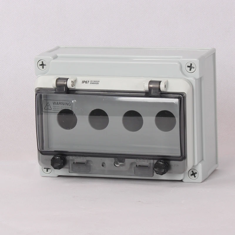 ABS Waterproof Button Junction Box With Protection Window Hood Plastic IP67 Project Enclosure Box With Protective Window Cover