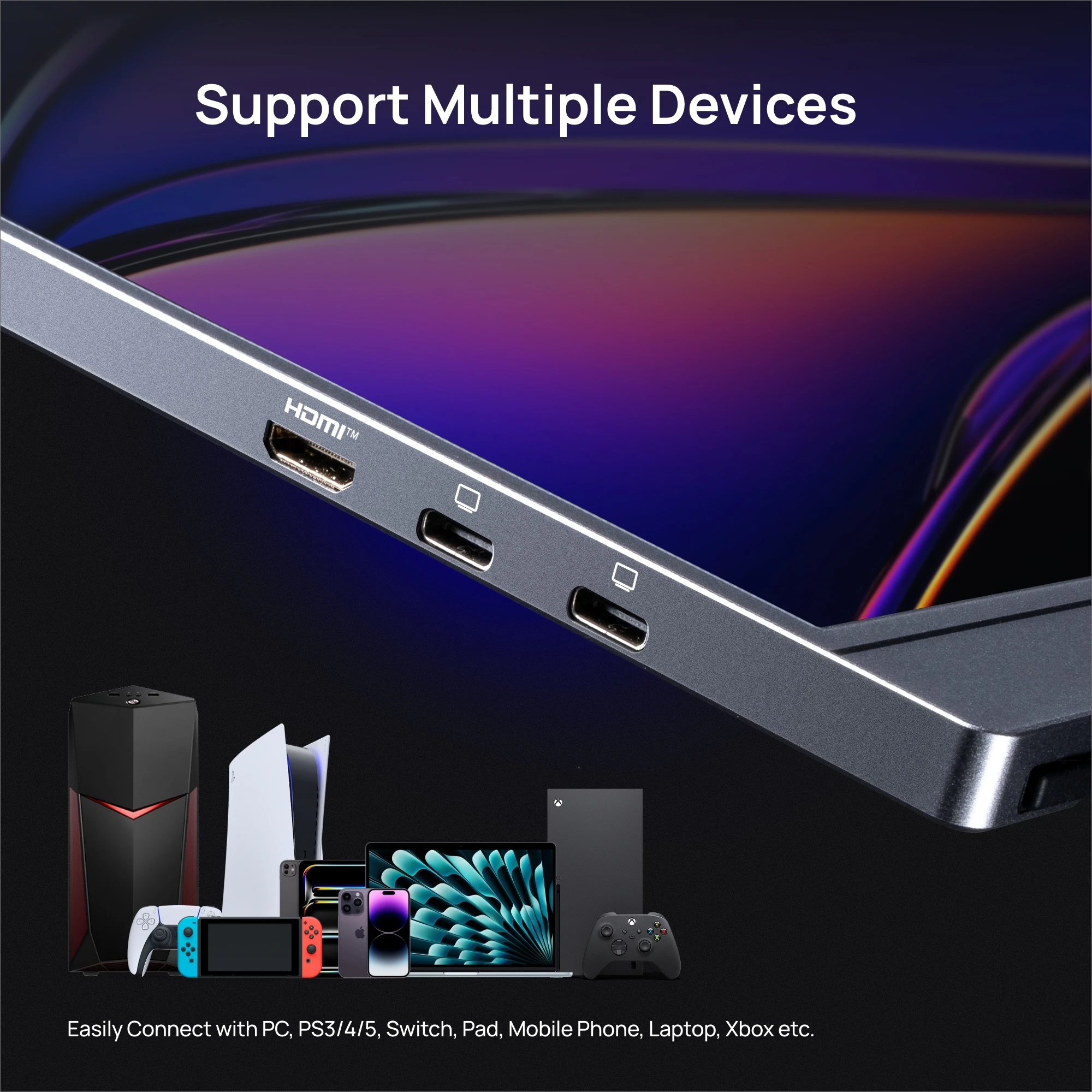 ARZOPA 16.1 inches Z1FC Portable Monitor with Storage Bag,144 hz