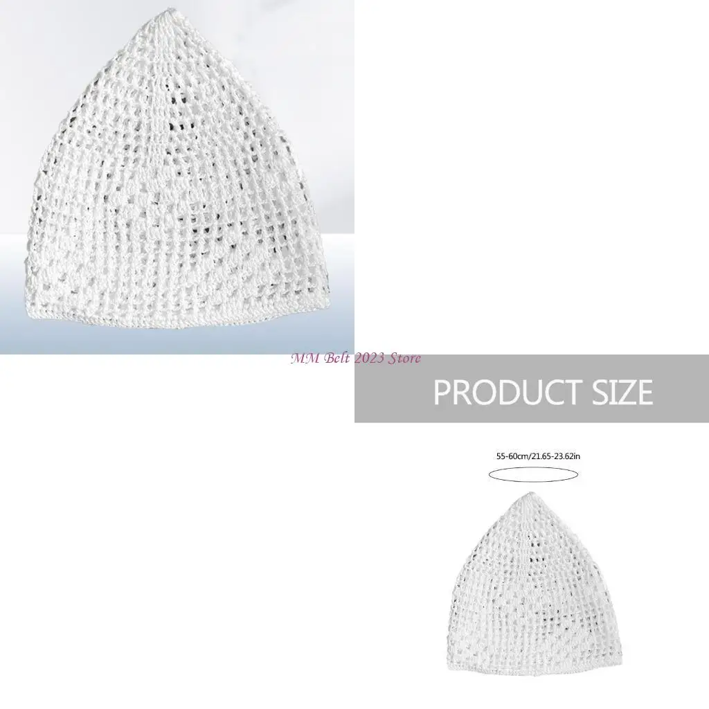 

49ME Men Prayer Hat Knitting Arabian Islamic Hat Jewish Round Hat Ethnic Headwear