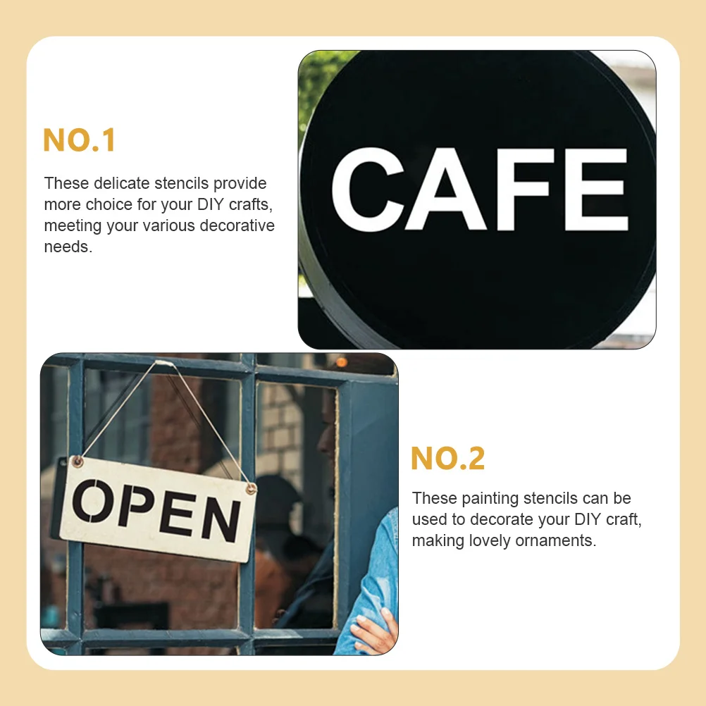 

72Pcs Letter Stencils Reusable Multi-Function Flexible Washable Pet Material Spray Stencils for DIY Craft Painting Wood Fabric