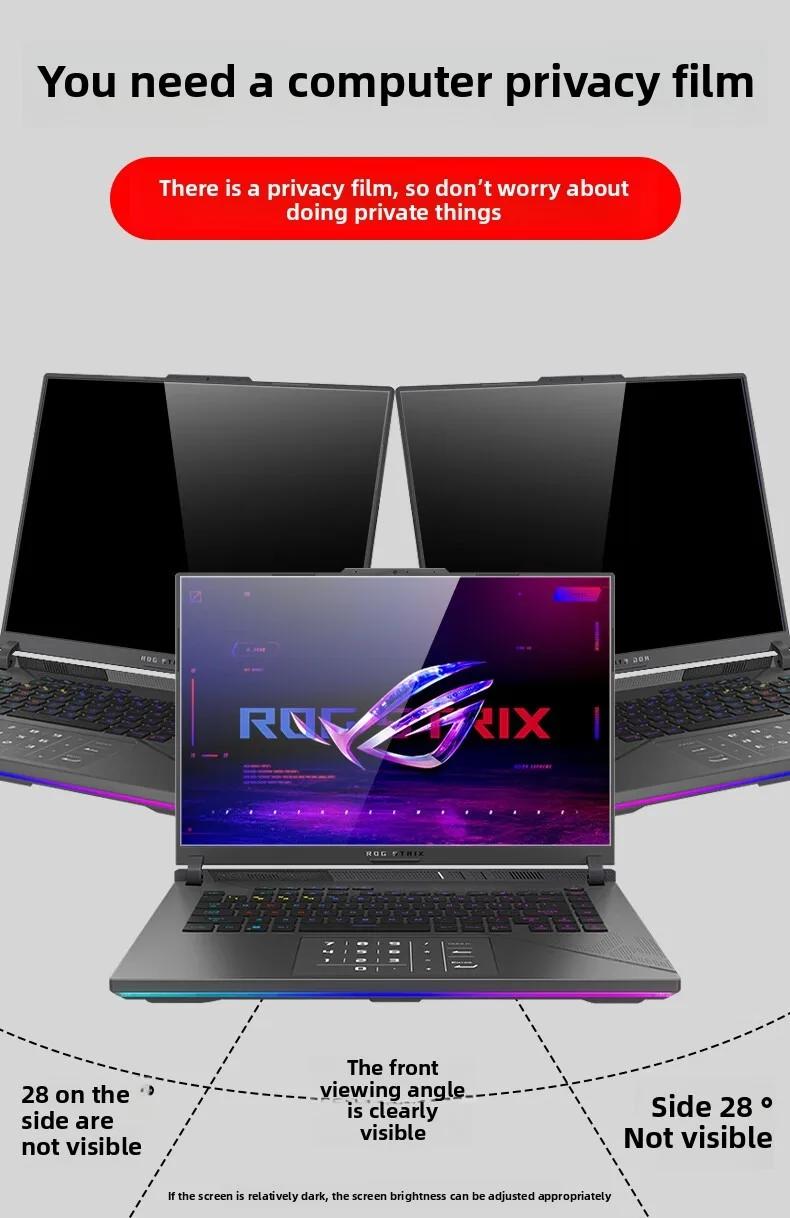 Pellicola privacy antiappannamento per schermo protettivo antiappannamento per computer portatile ASUS ROG Zephyrus G16 (2025) GU605