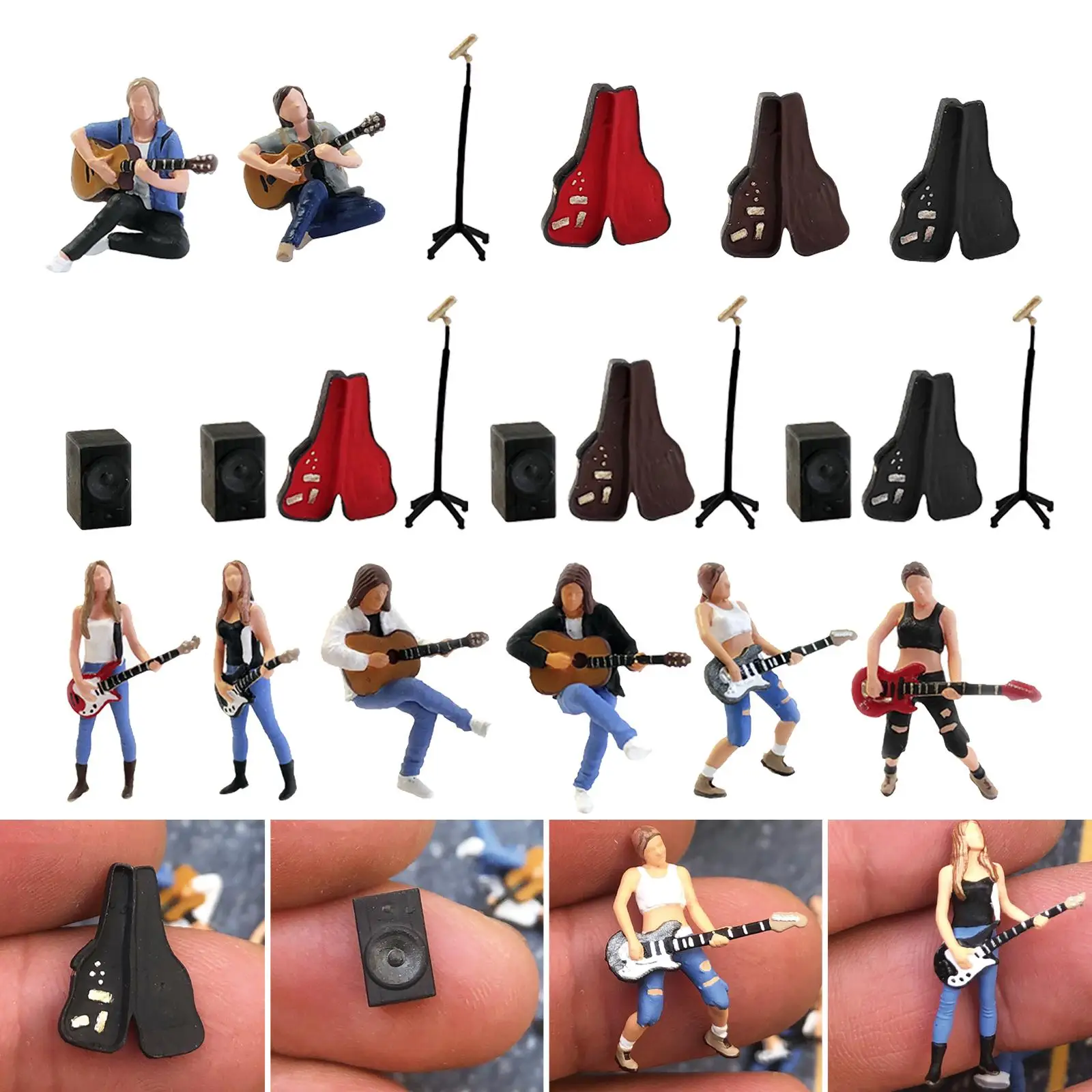 1/64 Scale Characters Miniature Singer People Street Building Scenario Group