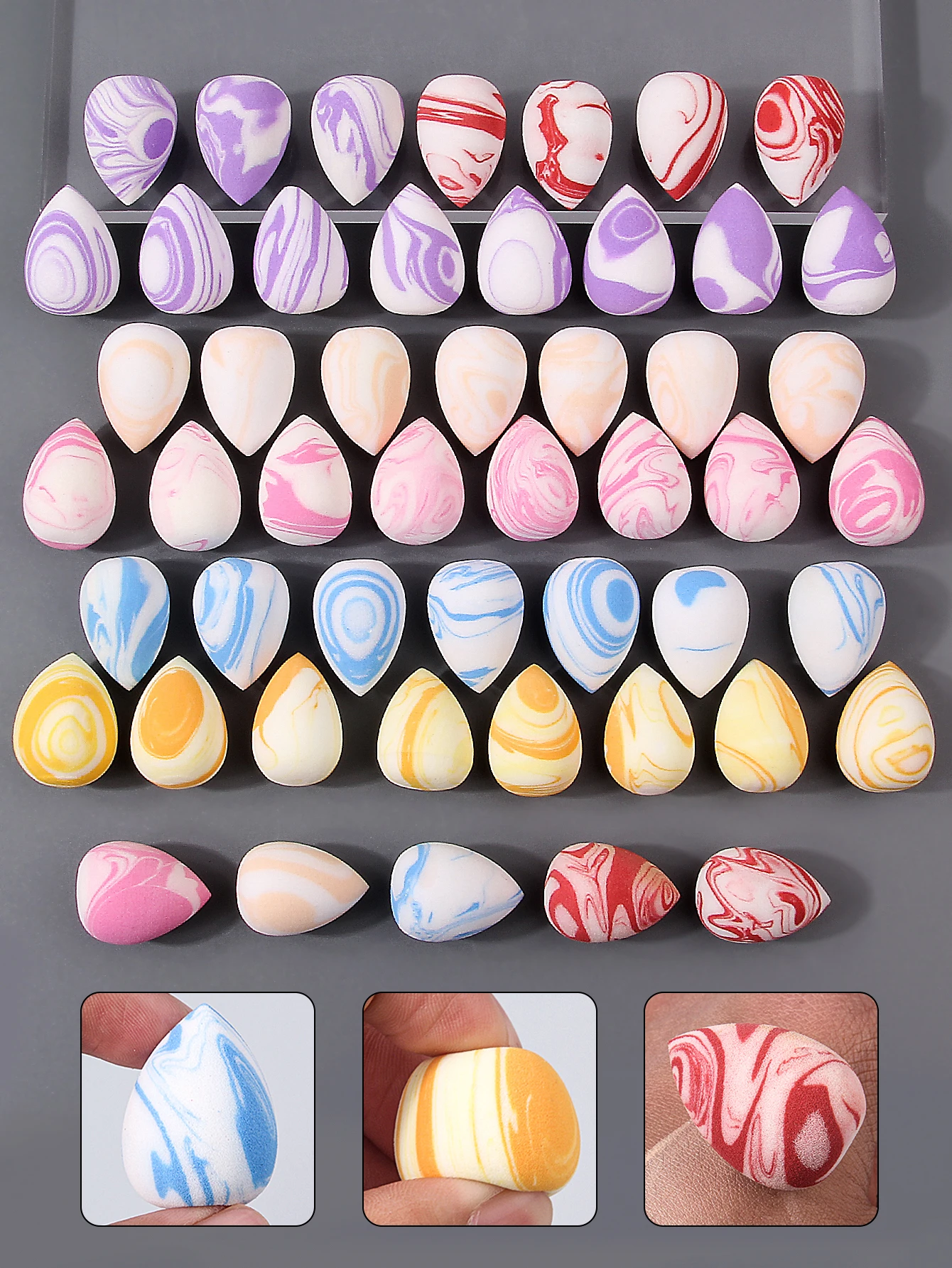 50pcs Mini Makeup Sponge Set - Flawless Foundation Blending for Liquid, Dual-Use Wet/Dry Beauty & Blenders for All Skin Types