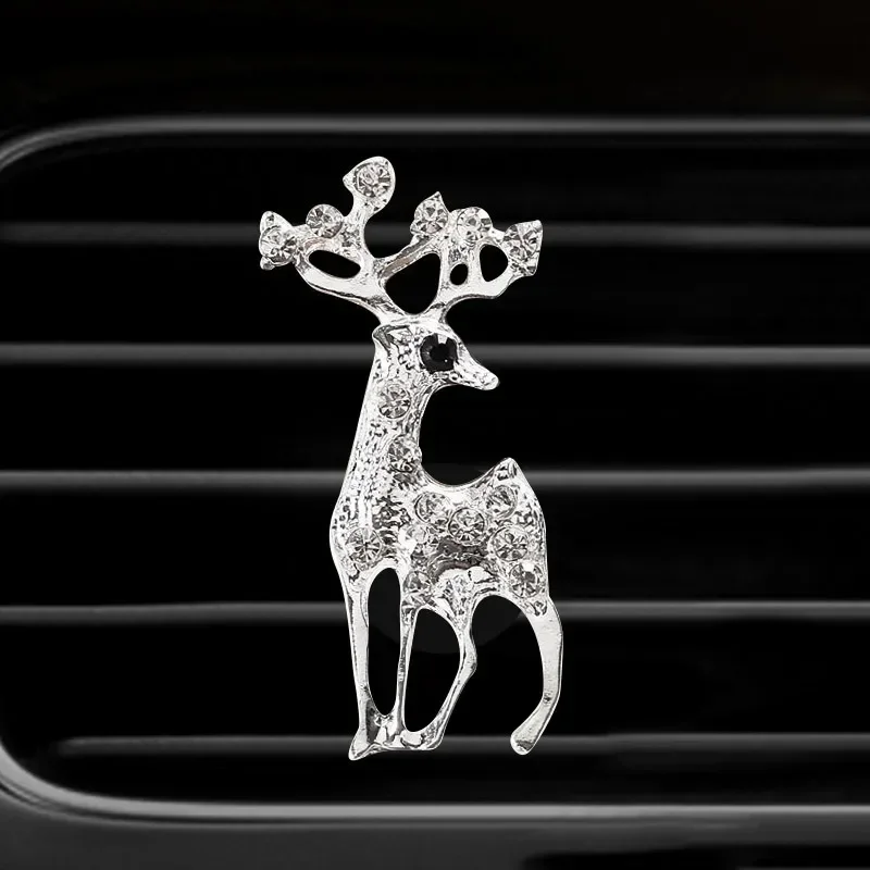 Diamond-encrustation Cute Deer Car Perfume Creative Car Air Conditioning Outlet Aroma Clip Car Accessories Car Decoration