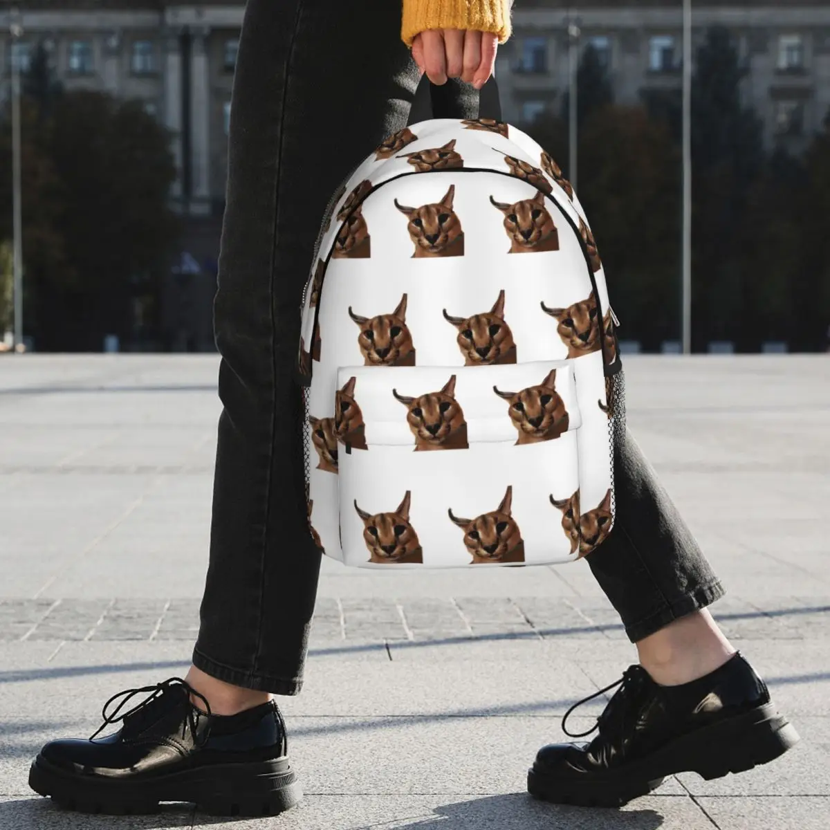 Big Floppa Animal Cat Backpacks Teenager Bookbag Cartoon Children School Bags Laptop Rucksack Shoulder Bag Large Capacity