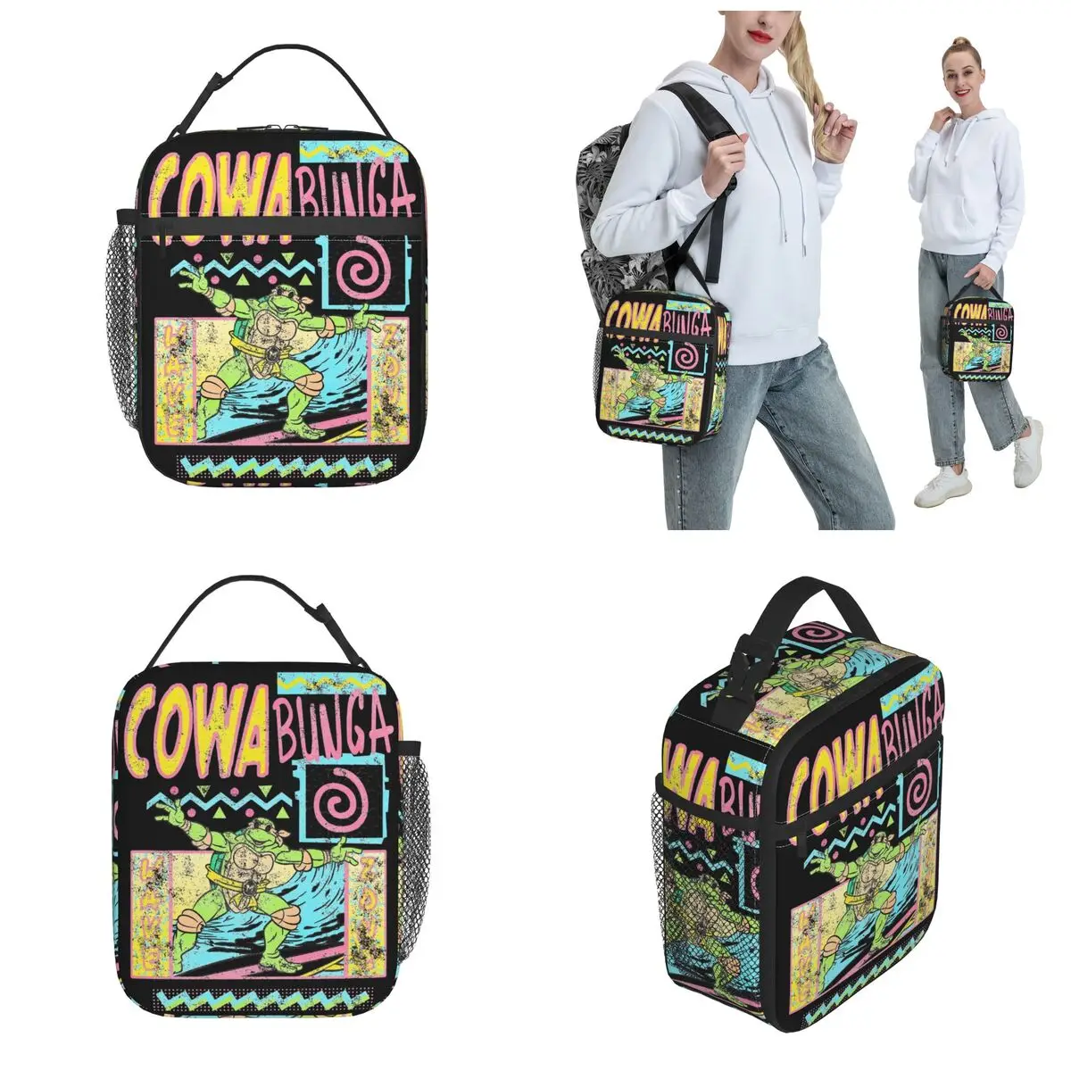 Teenage Turtles Dude Retro 90s Comic Insulated Lunch Bag School Storage Food Box Portable New Arrival Thermal Cooler Bento Box