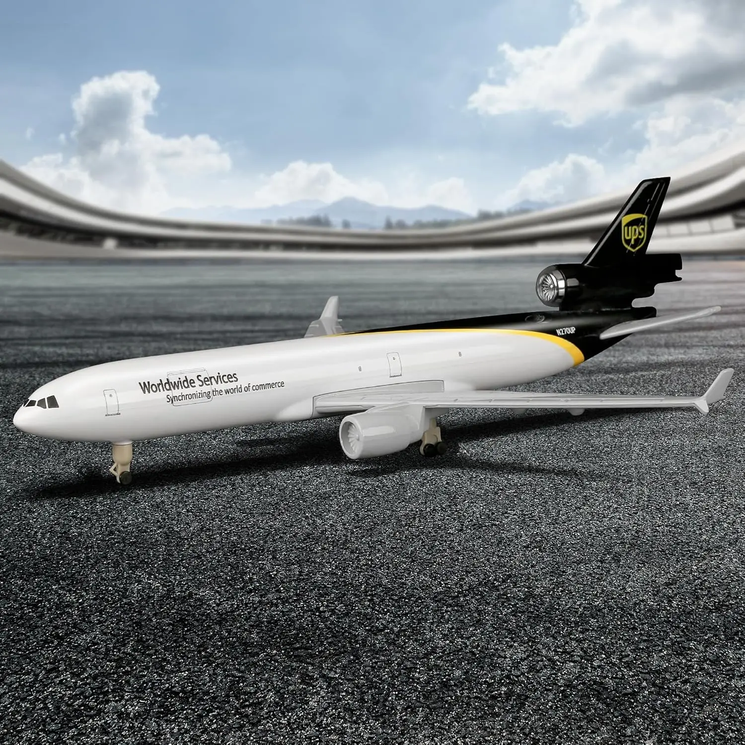 1/300 scale Cargo Planes UPS-MD11 Alloy Model Airplane Kit with Stand for Aviation Enthusiasts Gift Collection and Display