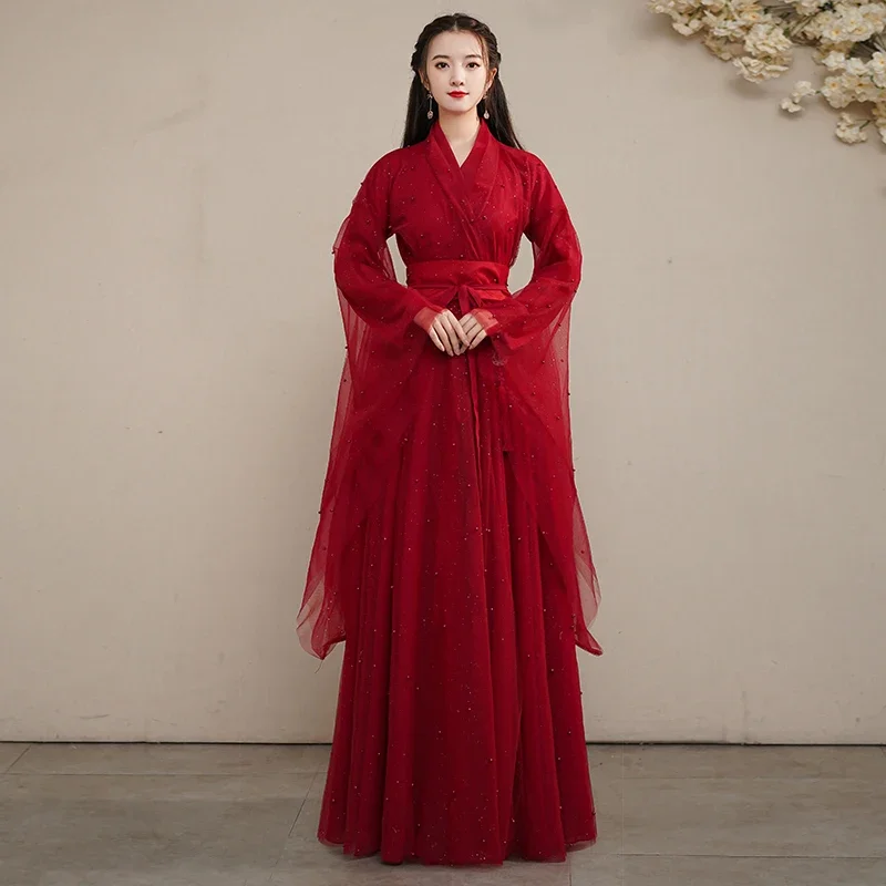 

Original Dance Hanfu Women Ancient costume elegant Chinese Style Skirt Dance Costume Red Song Dynasty