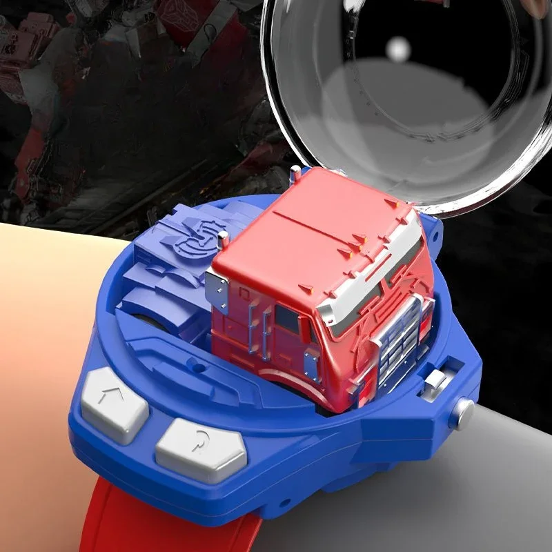 Mini Transformer Mecha Racing Watch Remote Control Car Small Car Boys Children Toys Holiday Gift Collection