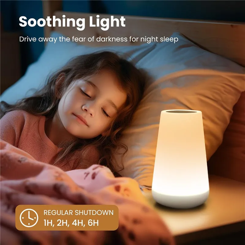 Lámpara LED táctil de mesa para niños, luz nocturna, lámpara de mesita de noche, lámpara de dormitorio con Sensor táctil, lámpara de escritorio portátil, regalos LED