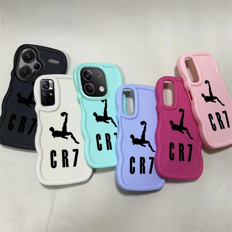 

Football Star CR7 Soft Macaron Wave Phone Case For Xiaomi Redmi A1 A2 A5 Plus + A3 11A 12 12C 13 13C 14C Note 11 14 14S Cover