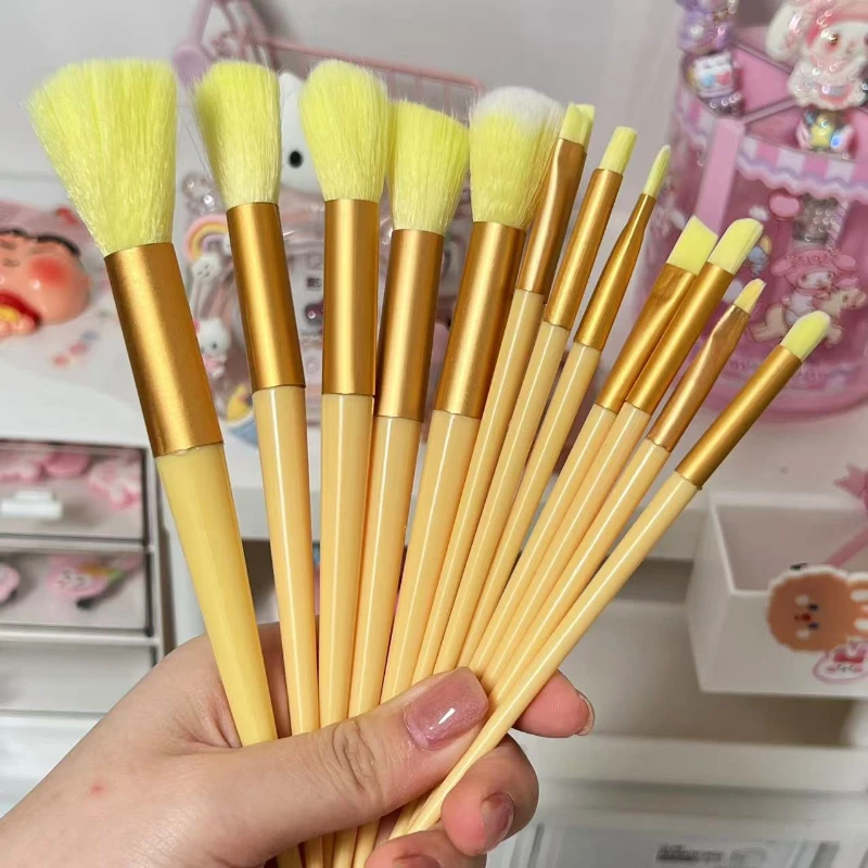 13 メイクブラシセット ルースパウダーブラシ ブラッシュブラシ アイシャドウブラシ 初心者向け 手頃な価格のポータブル ソフトヘア トラベルメイクブラシ