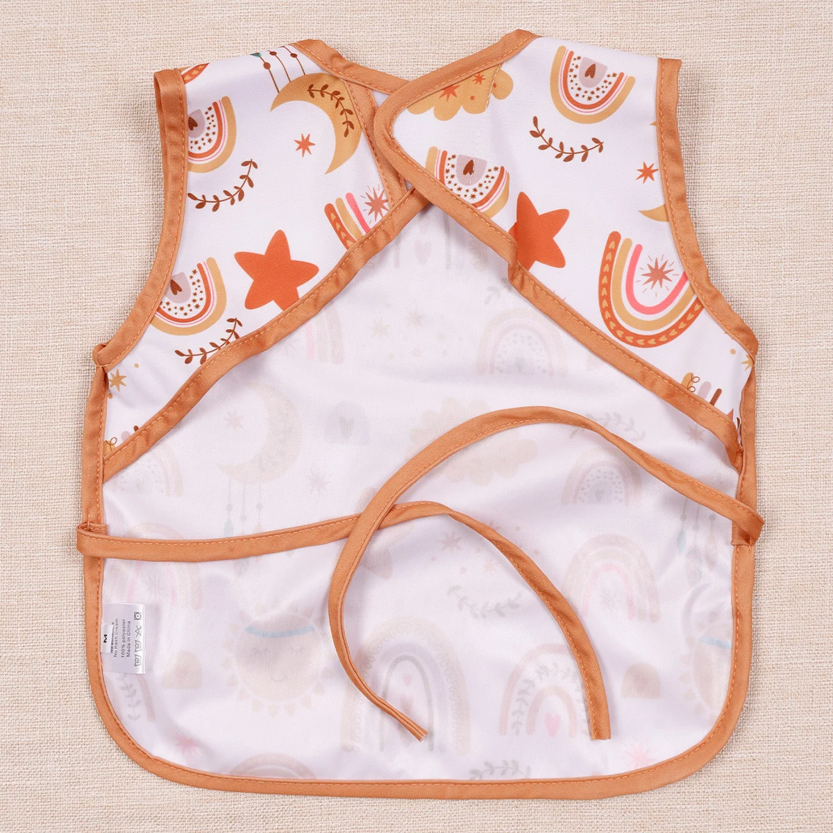 Happyflute Mess-Proof Apron Toddler Bibs , Baby Food Bibs With Rainbow Print