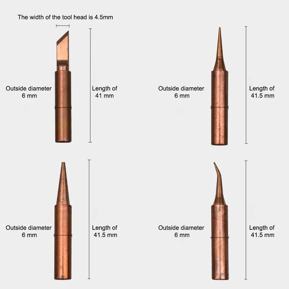 1/4/5 pces 900m t série cobre puro ponta do ferro de solda chumbo-livre de solda sting para hakko 936 FX-888D 852d + estação de ferro de solda