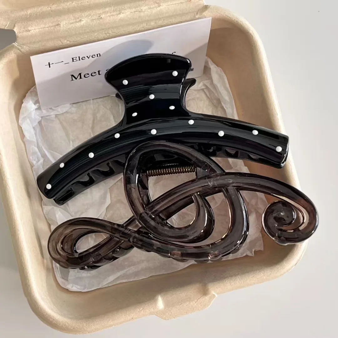 2 Stück Retro Musiknoten Große Punkt-Bogen-Haarklammern Elegante Pferdeschwanz-Clips Haarnadeln Haarspangen Kopfschmuck Accessoires für Damen