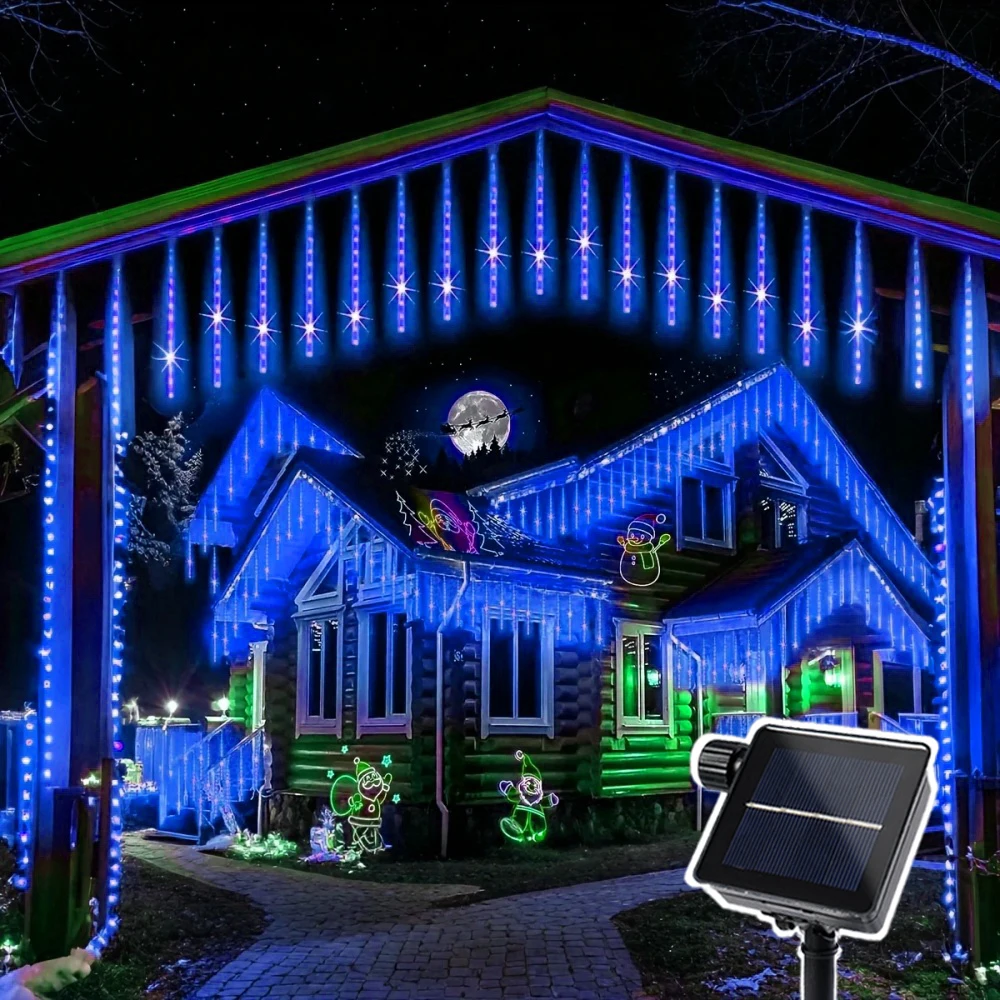 

30/50cm Solar Meteor Shower Rain Holiday Light Led Light String Outdoor Christmas Decoration for Tree 8 Tube Garden Fairy Light