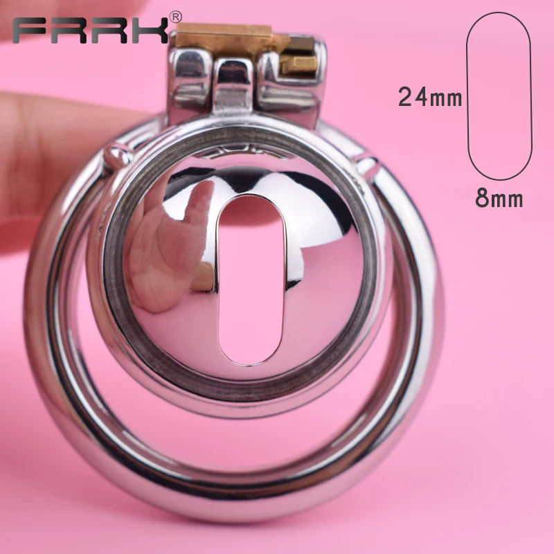 FRRK Hemisphere Male Chastity Cage Device with Urination Hole 40mm 45mm 50mm Penis Rings Adults Sex Products BDSM Toys