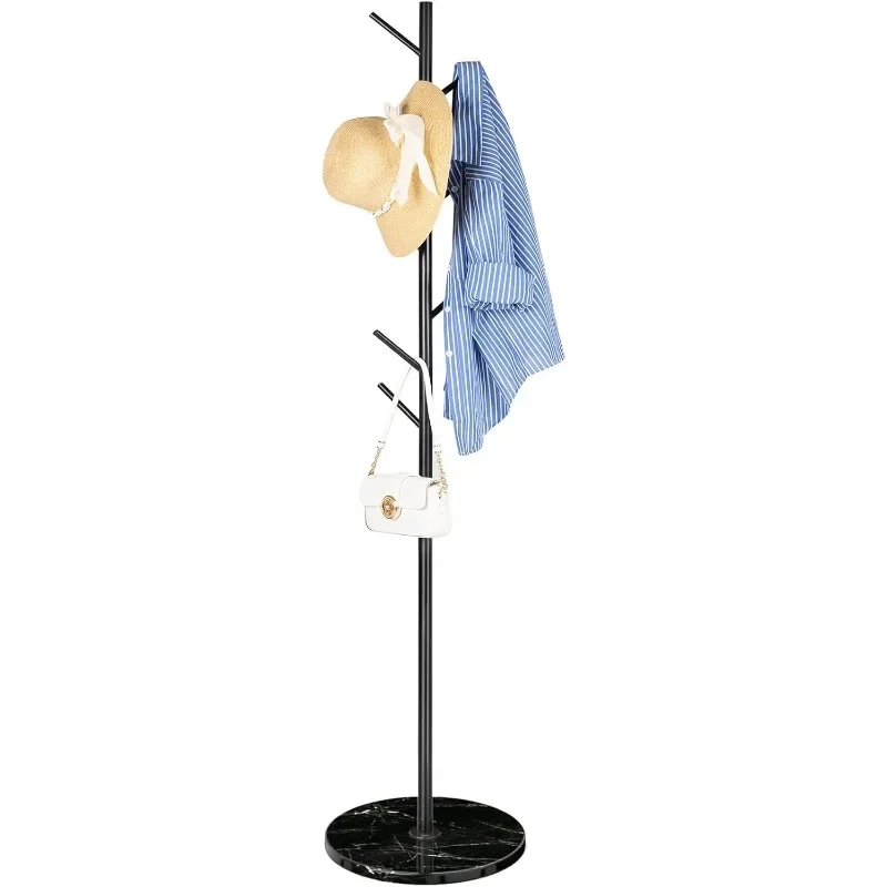

Coat Rack Freestanding, Modern Heavy Duty Coat Racks with Natural Marble Base, Stable Coat Tree Stand, Hall Tree Hange