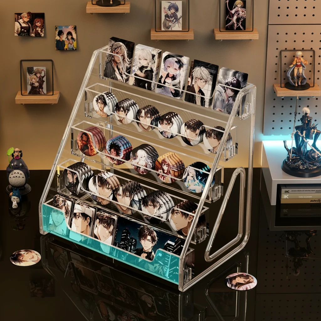 Card and Greeting Card Jewelry Transparent Desktop Storage Rack Assembly, Star Card Flower Shop Gift Shop Storage Display Rack