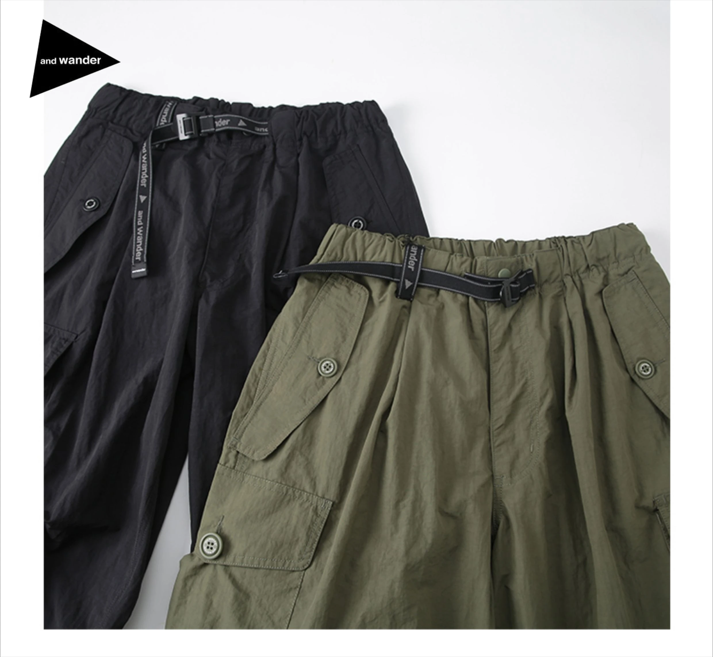 And Wander Cargo Pants Loose Outdoor Parachute Trousers Multi Pocket Techwear Bottoms Hiking Baggy Spring Summer Men Women