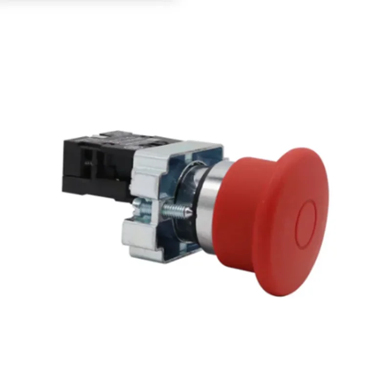 40mm Red Sign Mushroom Head Emergency Stop Push Pull Button Switch NC Normally Closed Maintained Self Lock for Industrial Use