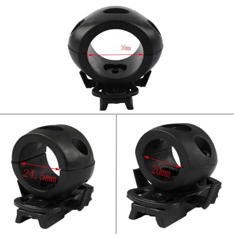 VULPO 20mm 24.5mm 30mm diametro casco torcia montaggio Clip tattica torcia morsetto adattatore per veloce/MICH casco Rail Groove