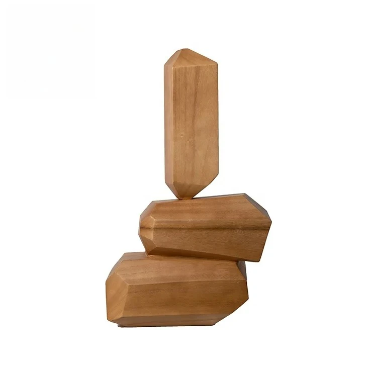 Interior Fashion Decorative Ornaments Decor Sculpture Modern Wooden Art Decoration