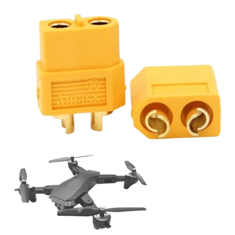 Male+Female Golden Connector / Plug Anti-skid Banana Plug Connector XT60 2PCS