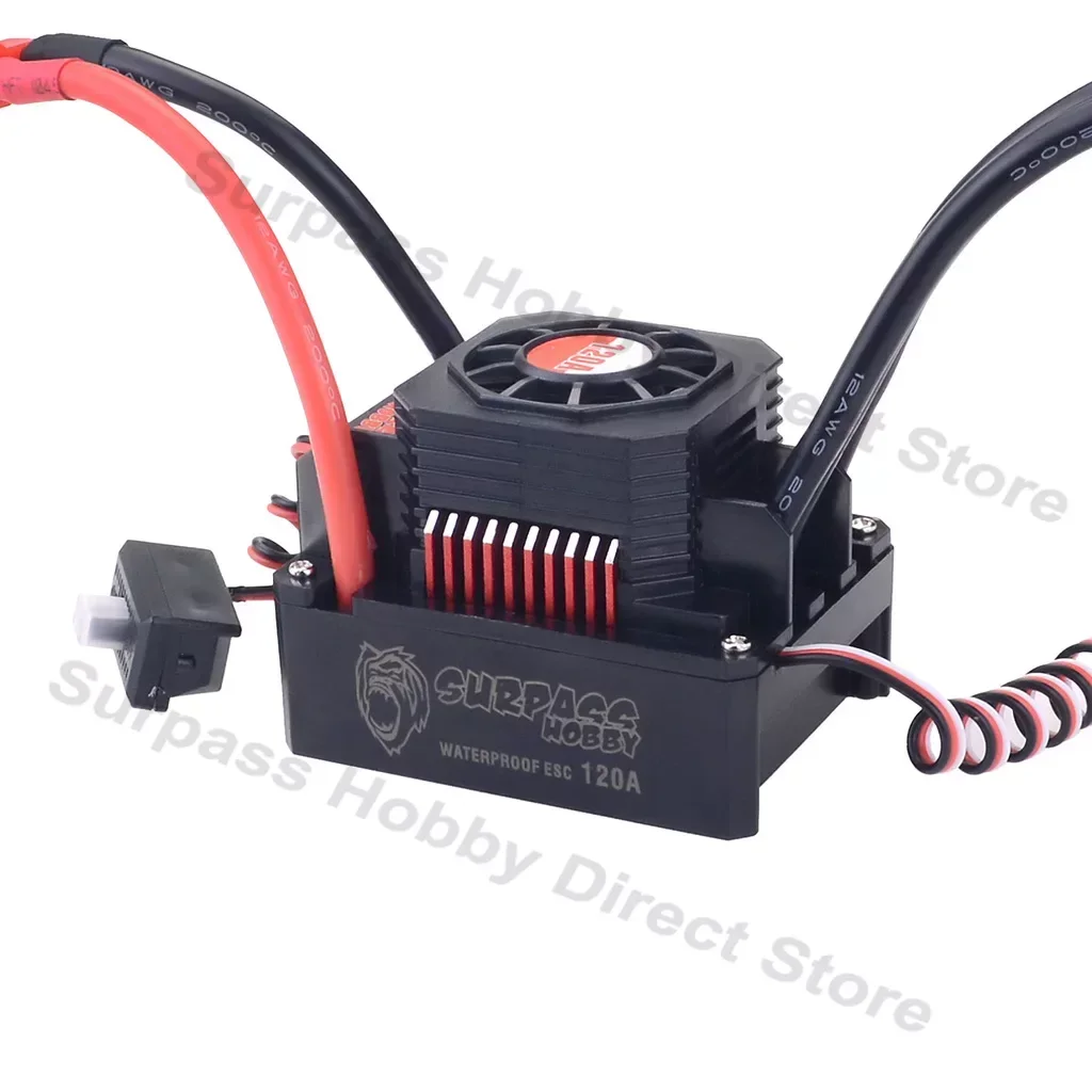 Surpass Hobby 3670 Brushless Motor Waterproof Engine w/ 120A ESC T/XT60 Plug Combo for 1/10 1/8 RC Car Boat Buggy Racing Monster