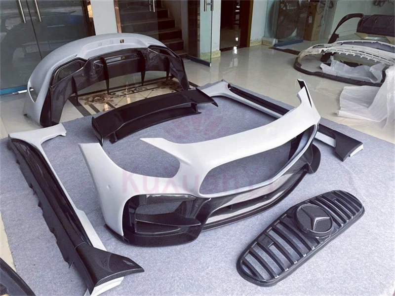 IM Style Side Fender Front Bumper Lip Spoiler Body Kit with Hood for Mercedes AMG g gS gC Coupe