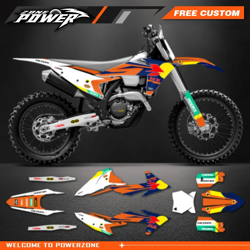 Powerzone Custom Team Graphics Backgrounds Decals Stickers Kits for KTM EXC EXC-F XCW 2024 2025 2026 SX SXF 2023 2024 2025 09