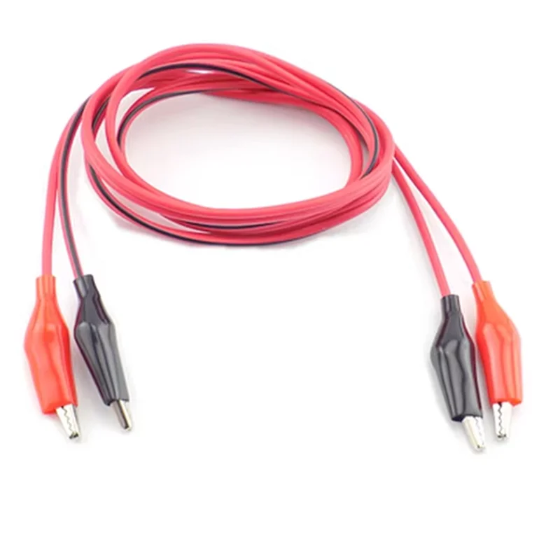 Wholesale 1Pcs 1meter Double Red and Black Clips Crocodile Cable Alligator Jumper Wire Test Leads In Stock