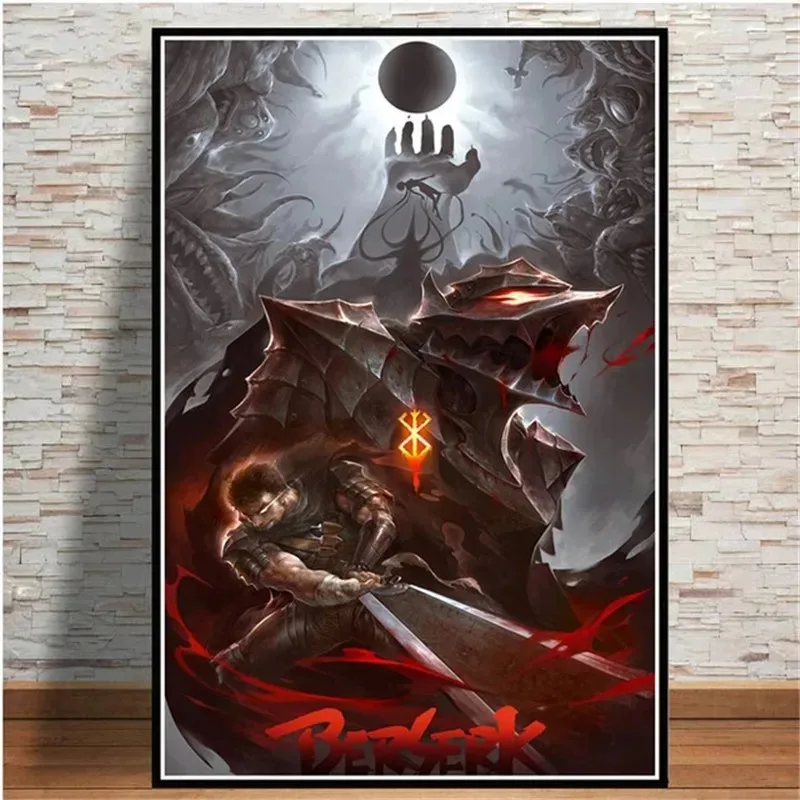 Kentaro Miura Berserk Japan Anime Poster Retro Cartoon Wall Art Painting Canvas Picture Prints Living Home Room Decor Cuadros