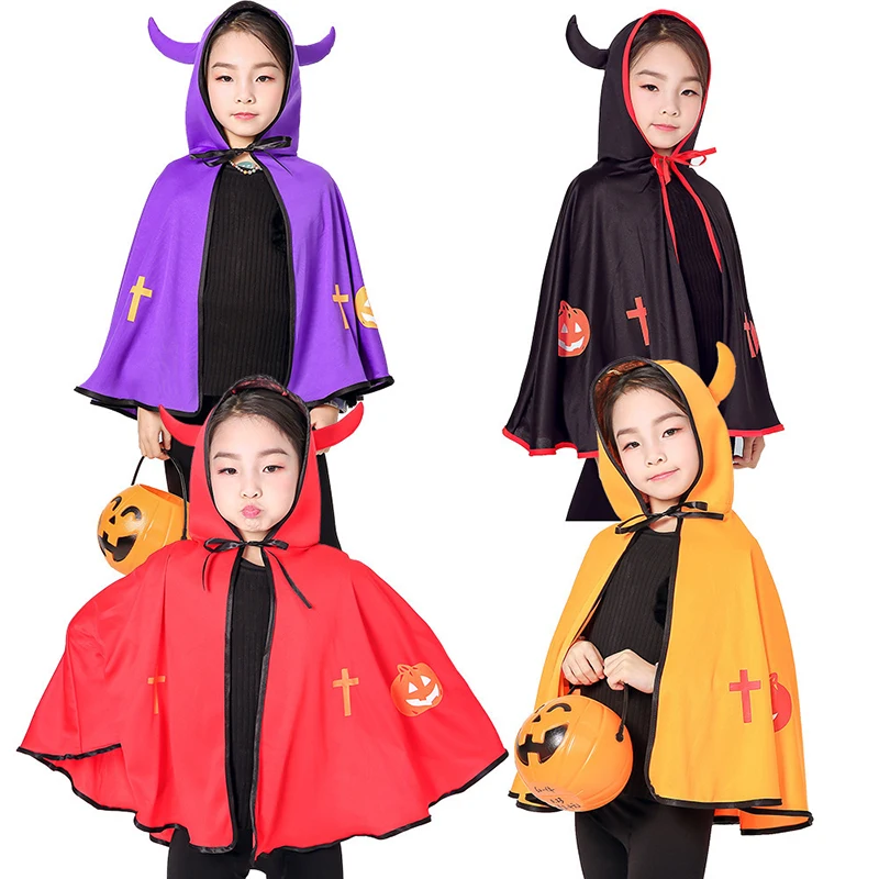 Halloween Witch Cloak Children's Cosplay Prop Cloak Trick Or Treat Gothic Style Cloaks 2024 Halloween Party Children's Gifts