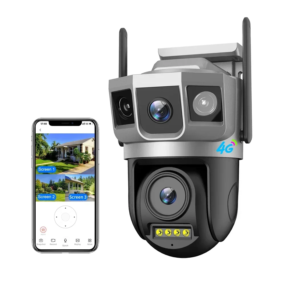 V380pro OEM 4MP Waterproof security-protection Outdoor cctv surveillance  Night Vision Audio Motion Detection 4g Sim Card IP