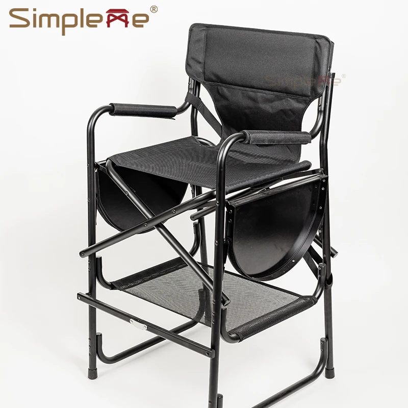 Simpleme 29inch Foldable Portable Tall Director Chair Professional Makeup Artist Chair With Headrest