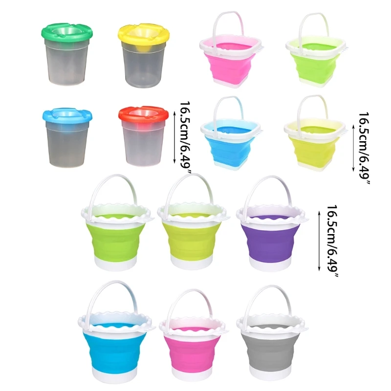 물통 페인트 브러시 와셔, 접이식 물통 아티스트 클리너 냄비 가제트