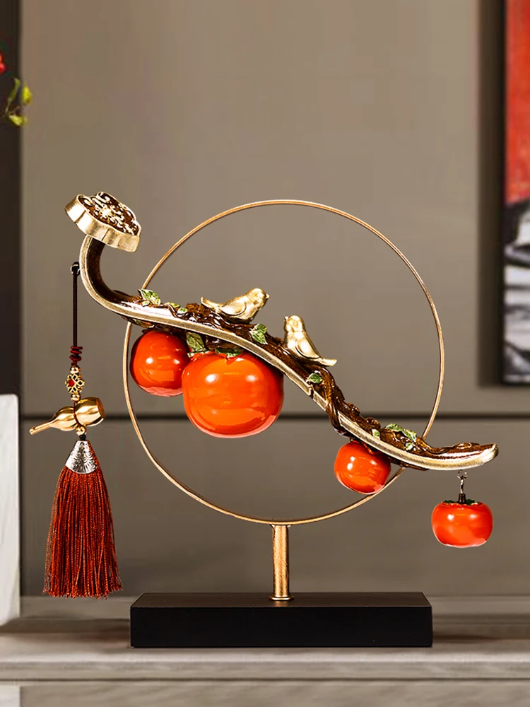 New Chinese style persimmons, everything goes smoothly with persimmon decorations, living room, foyer, TV cabinet, moving gifts