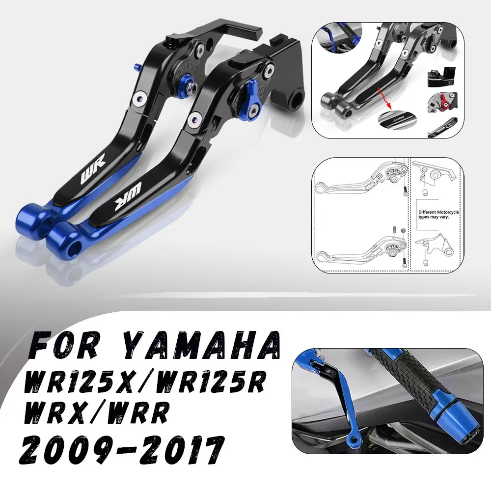 For Yamaha WR125X/WR125R/WRX/WRR 2009-2017 CNC Adjustable Folding Brake Clutch Levers Handlebar Grips Handle Lever Accessories