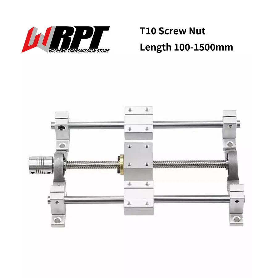 T10 Lead Screw Diameter 10MM Trapezoidal Screw Nut Set Holder Vertical Kit Lead 2/3/4/6/8/10/12/14mm SK Support Seat SCS10LUU